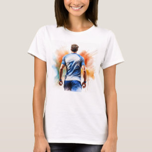 Vibrant Football Player in Action – Sports Art Des T-Shirt