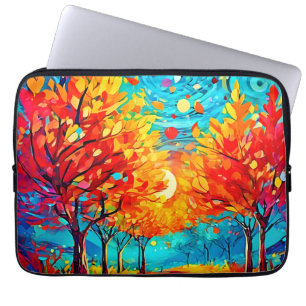 Vibrant Forest Path to the Moon Laptop Sleeve