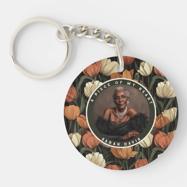 Vibrant forever memory Tulip Key Ring (Front)