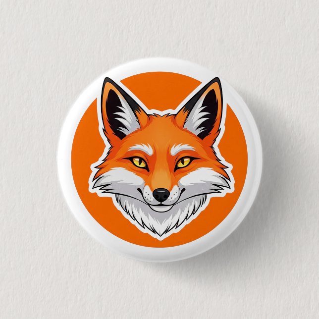 Vibrant Fox Head 3 Cm Round Badge (Front)