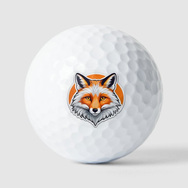 Vibrant Fox Head Golf Balls (Front)