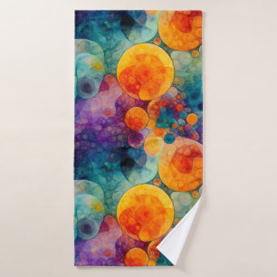 Vibrant Fractal Art Solar Drift Bath Towel 