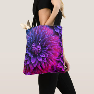 Vibrant Fractal Blossom Art Tote Bag