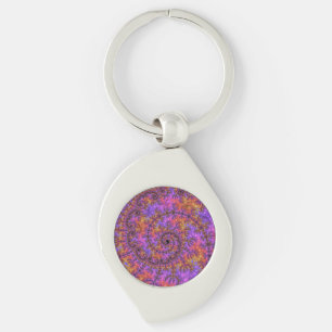Vibrant Fractal Key Ring