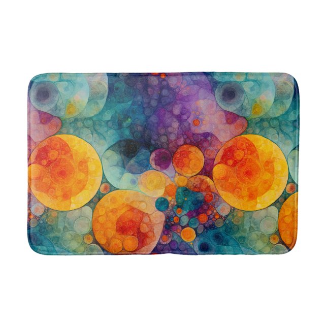 Vibrant Fractal Solar Drift Medium Bath Mat (Front)