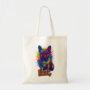 Vibrant French Bulldog Pop Art Illustration Tote Bag