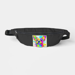 Vibrant Frenchie Bulldog Puppy Art Bum Bags