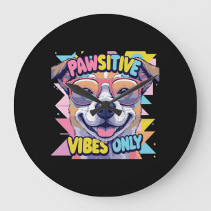 Vibrant Frenchie Bulldog Puppy Art Large Clock