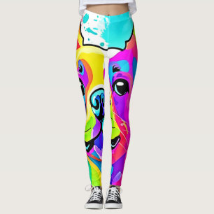 Vibrant Frenchie Bulldog Puppy Art Leggings