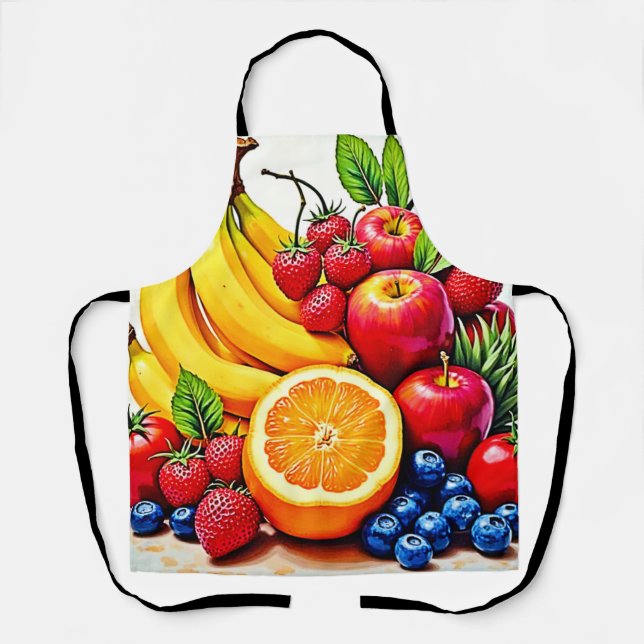 Vibrant Fresh Fruit Delight Design Apron (Front)