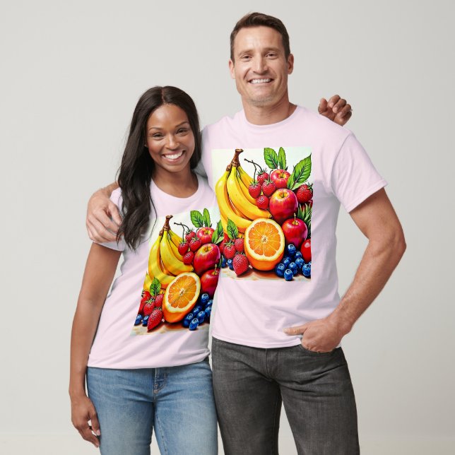 Vibrant Fresh Fruit Delight Design T-Shirt (Unisex)