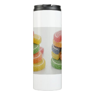 Vibrant Fruit-Flavoued Gummy Slices with Sugar Thermal Tumbler