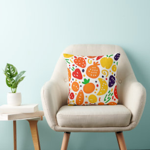 Vibrant Fruit Pattern Cushion