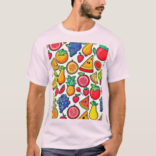 Vibrant Fruit Pattern T-Shirt