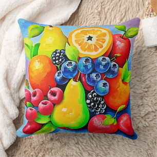 Vibrant Fruit Still Life Cushion