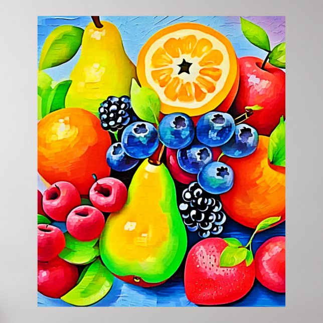 Vibrant Fruit Still Life Poster (Front)