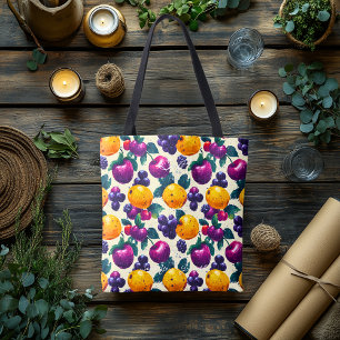 Vibrant Fruit with Grapes, Apples and Oranges Tote Bag