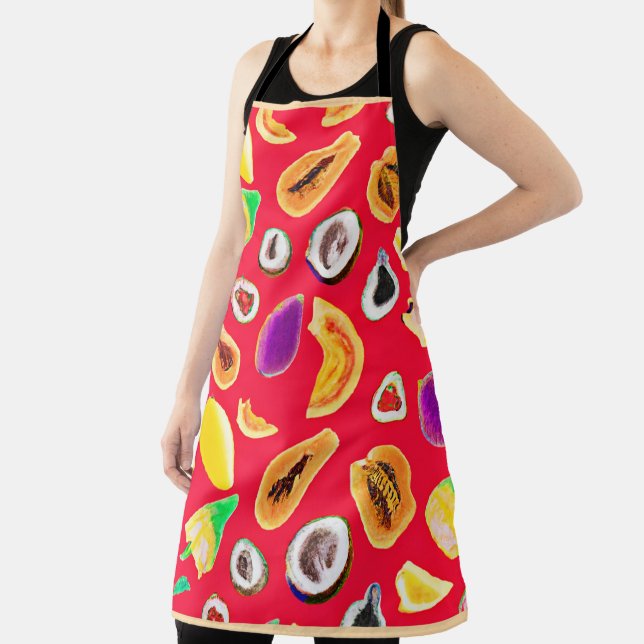 Vibrant Fruity Delight Pattern Apron (Insitu)