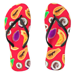 Vibrant Fruity Delight Pattern Jandals