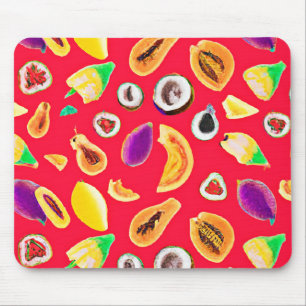 Vibrant Fruity Delight Pattern Mouse Pad