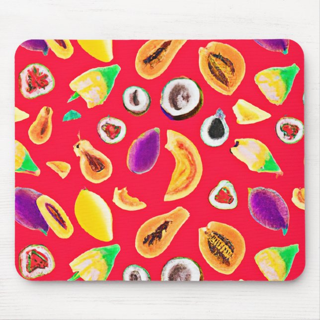 Vibrant Fruity Delight Pattern Mouse Pad (Front)