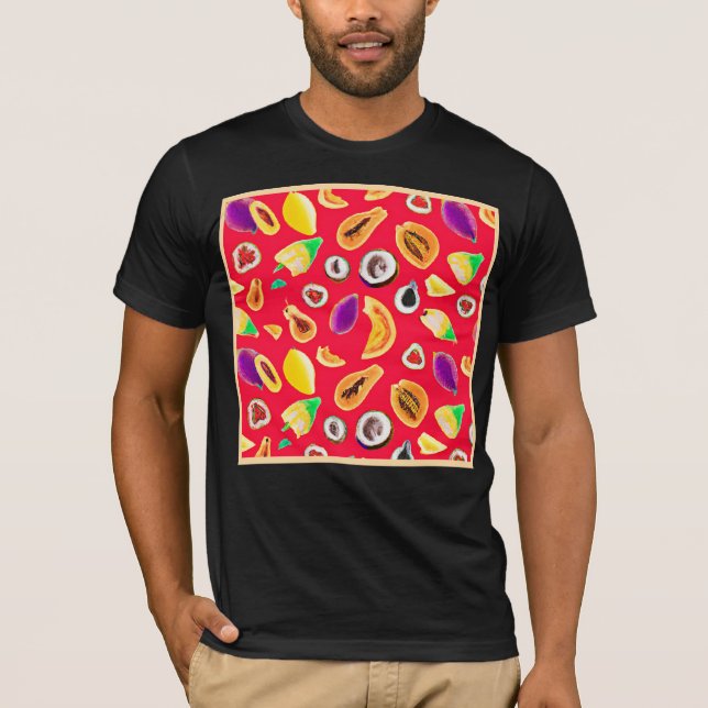 Vibrant Fruity Delight Pattern T-Shirt (Front)