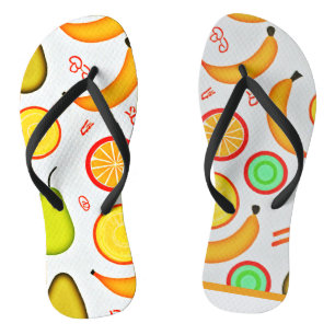 Vibrant Fruity Kaleidoscope Pattern Jandals