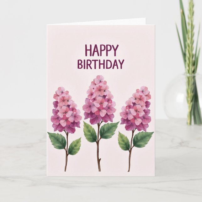 Vibrant Fuchsia Birthday Card (Front)