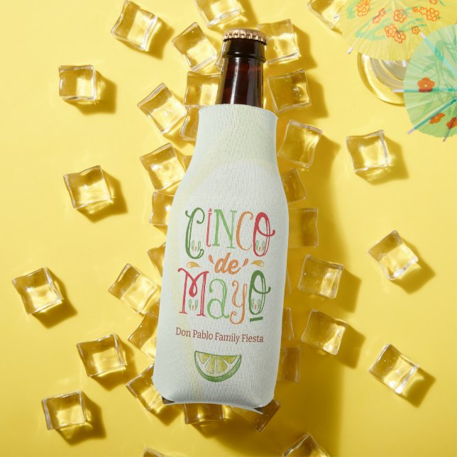 Vibrant Fun Cinco de Mayo Party Bottle Cooler (In Situ Summer)