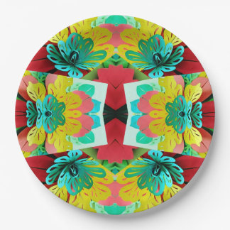 Vibrant Fusion, multicolor Artistic Party Paper Plate