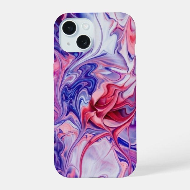 Vibrant Galaxy Acrylic Pour Phone Case (Back)