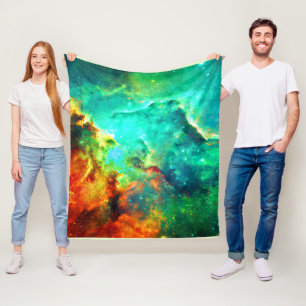 Vibrant Galaxy Canvas Art Fleece Blanket