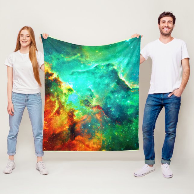 Vibrant Galaxy Canvas Art Fleece Blanket (In Situ)