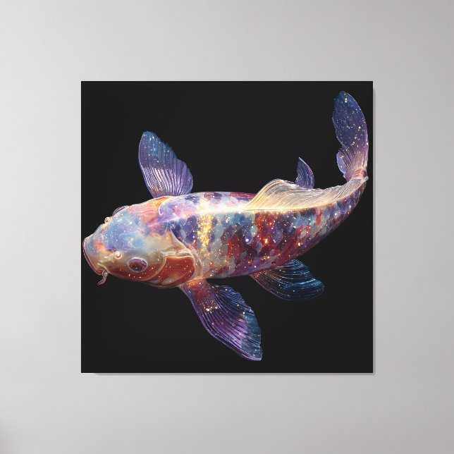 Vibrant Galaxy Koi Canvas Print (Front)