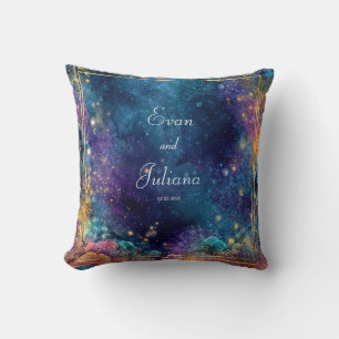 Vibrant Galaxy Wedding Cushion