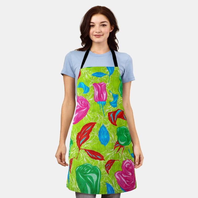 Vibrant Garden Bloom Apron (Worn)