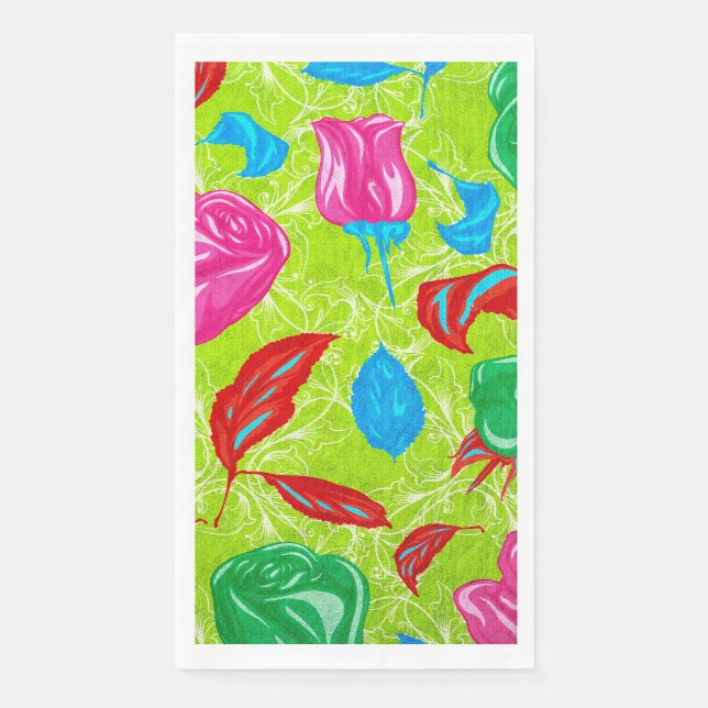 Vibrant Garden Bloom Napkin (Front)