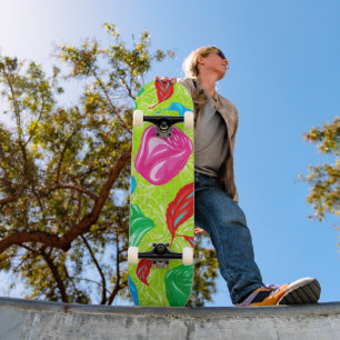 Vibrant Garden Bloom Skateboard