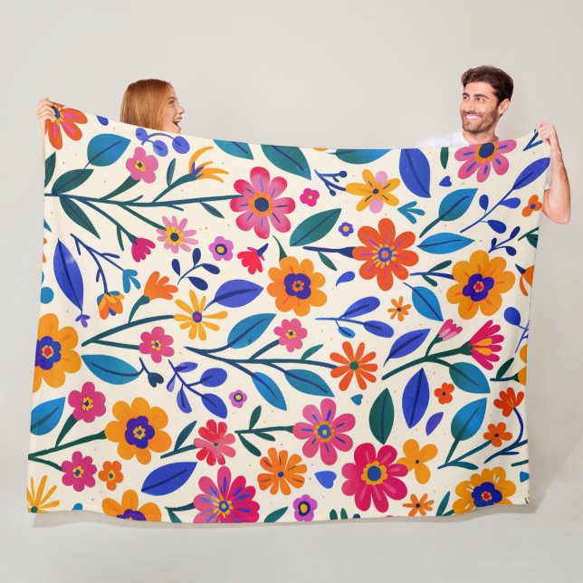 Vibrant Garden Glow 60x80 Fleece Blanket (In Situ)