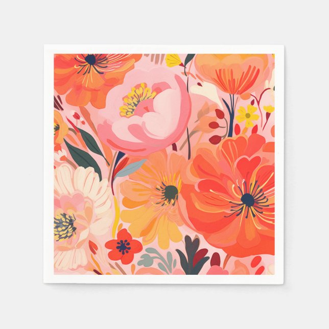 Vibrant Garden Party Napkin (Front)