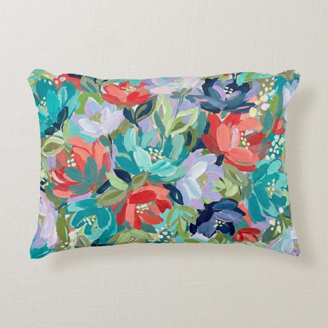 Vibrant Garden Symphony Decorative Cushion (Front)