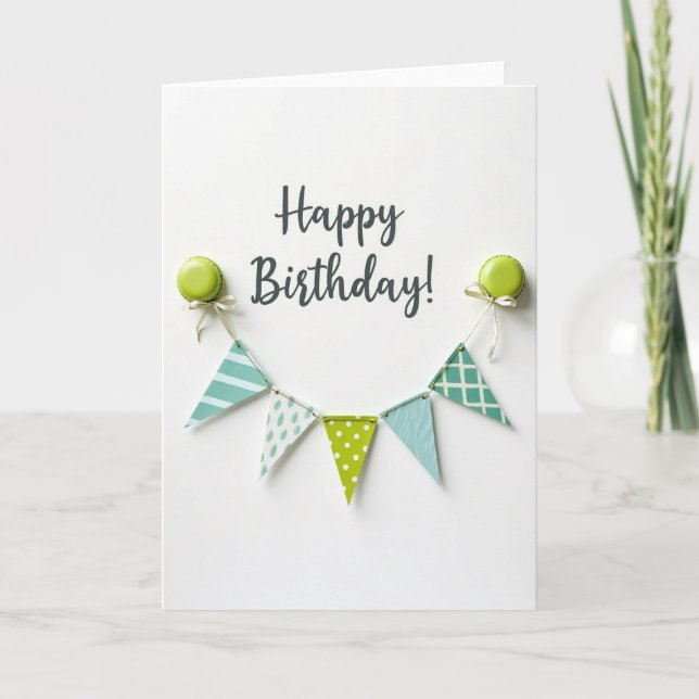 Vibrant Garland Birthday Card (Front)