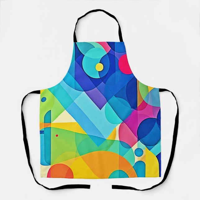 Vibrant Geometric Abstract Apron (Front)