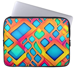 Vibrant Geometric Abstract Art Laptop Sleeve