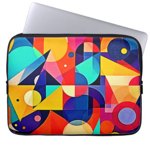 Vibrant Geometric Abstract Art Laptop Sleeve