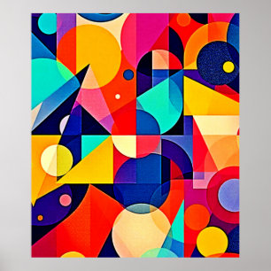 Vibrant Geometric Abstract Art Poster