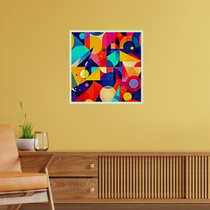 Vibrant Geometric Abstract Art Poster