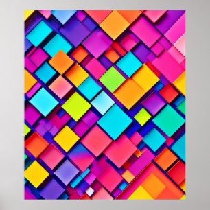 Vibrant Geometric Abstract Art Poster