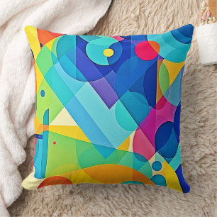Vibrant Geometric Abstract Cushion
