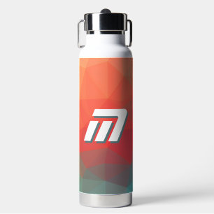 Vibrant Geometric Abstract Custom Monogram  Water Bottle